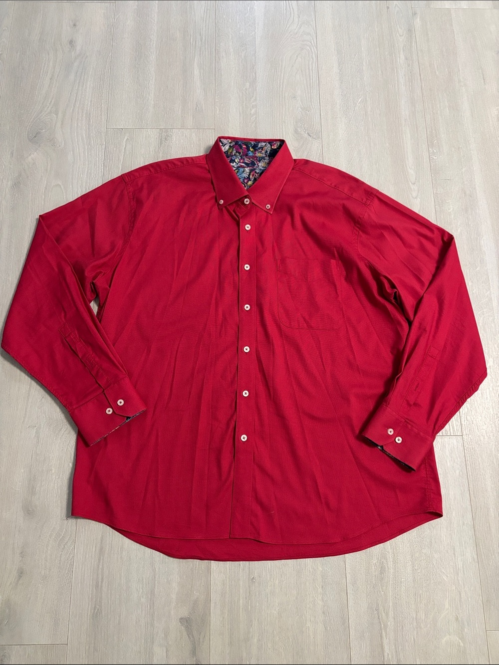 🔥BUNDLESALE Mens XXL Alan Flusser Button-Down Shirt Contrast Collar Lining